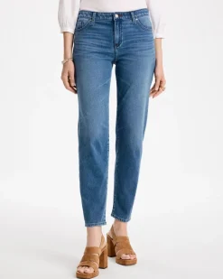 Slim Tapered Ankle Knit Denim