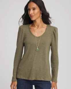 Slub Puff-Sleeve Tee