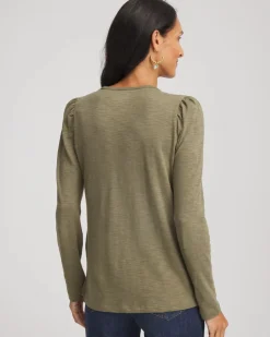 Slub Puff-Sleeve Tee