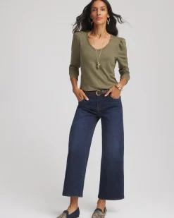 Slub Puff-Sleeve Tee