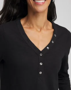 Slub Splitneck Button Tee