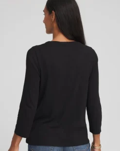 Slub Splitneck Button Tee
