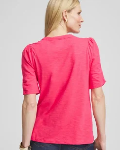 Slub Split Neck Henley Tee