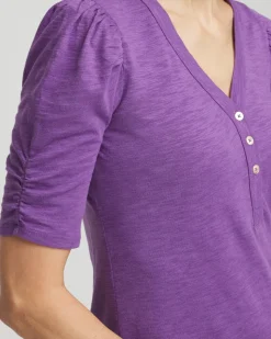 Slub Split Neck Henley Tee