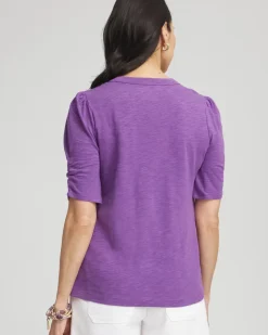 Slub Split Neck Henley Tee