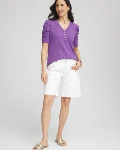 Slub Split Neck Henley Tee