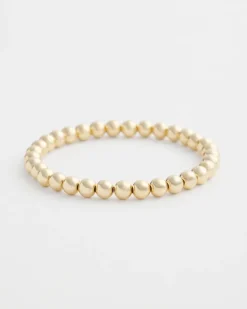 Small Beaded Gold Tone Stretch Bracelet