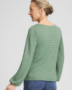 Smocked Boatneck Top