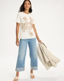 Soft-Stretch Cotton Applique Tee