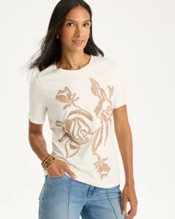 Soft-Stretch Cotton Applique Tee