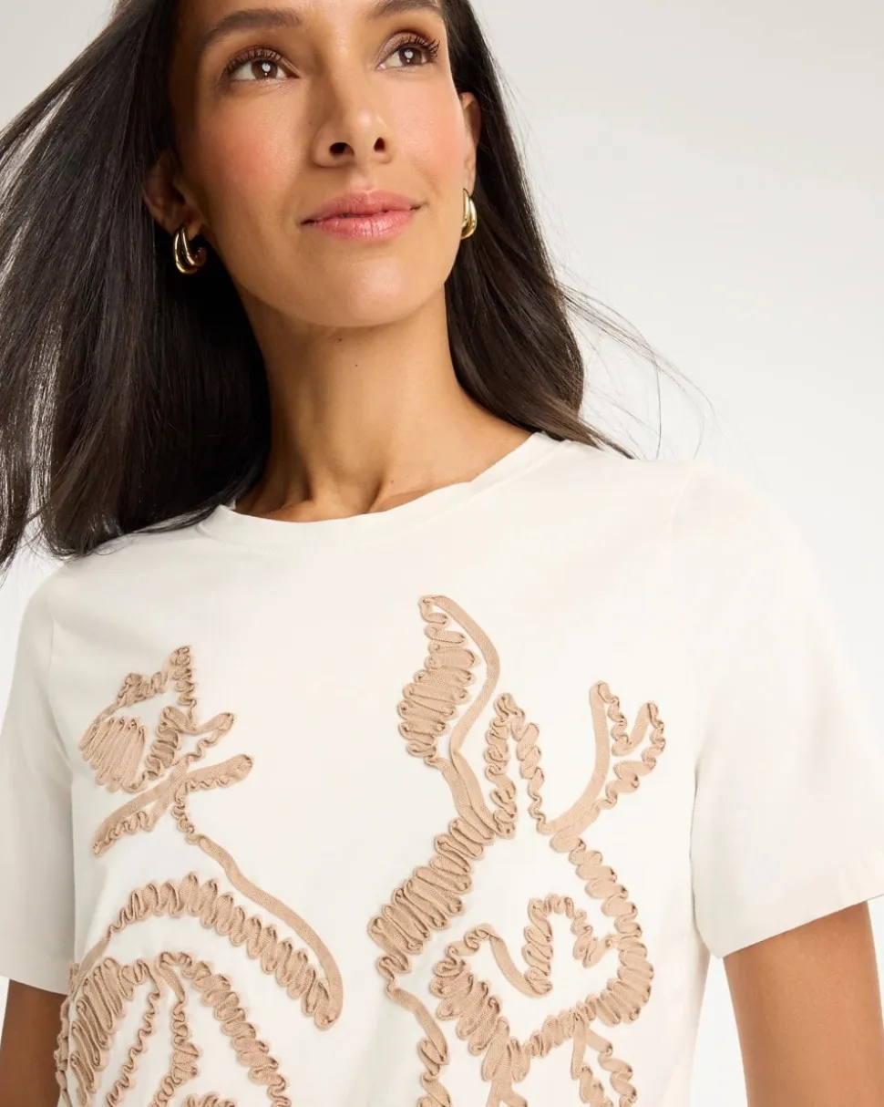 Soft-Stretch Cotton Applique Tee