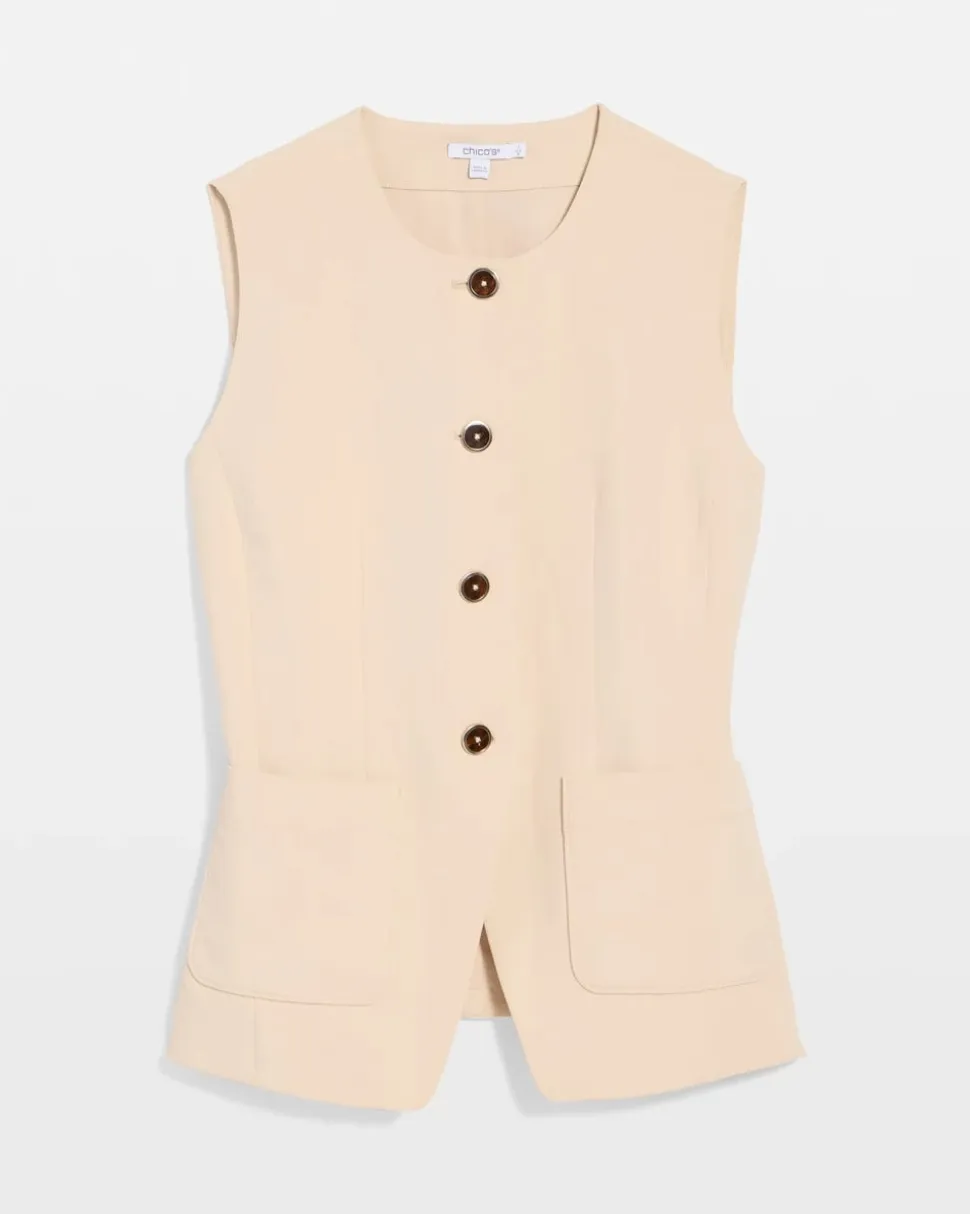 Split Hem Crepe Vest