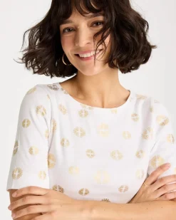 Stamped Pima Elbow Sleeve Tee