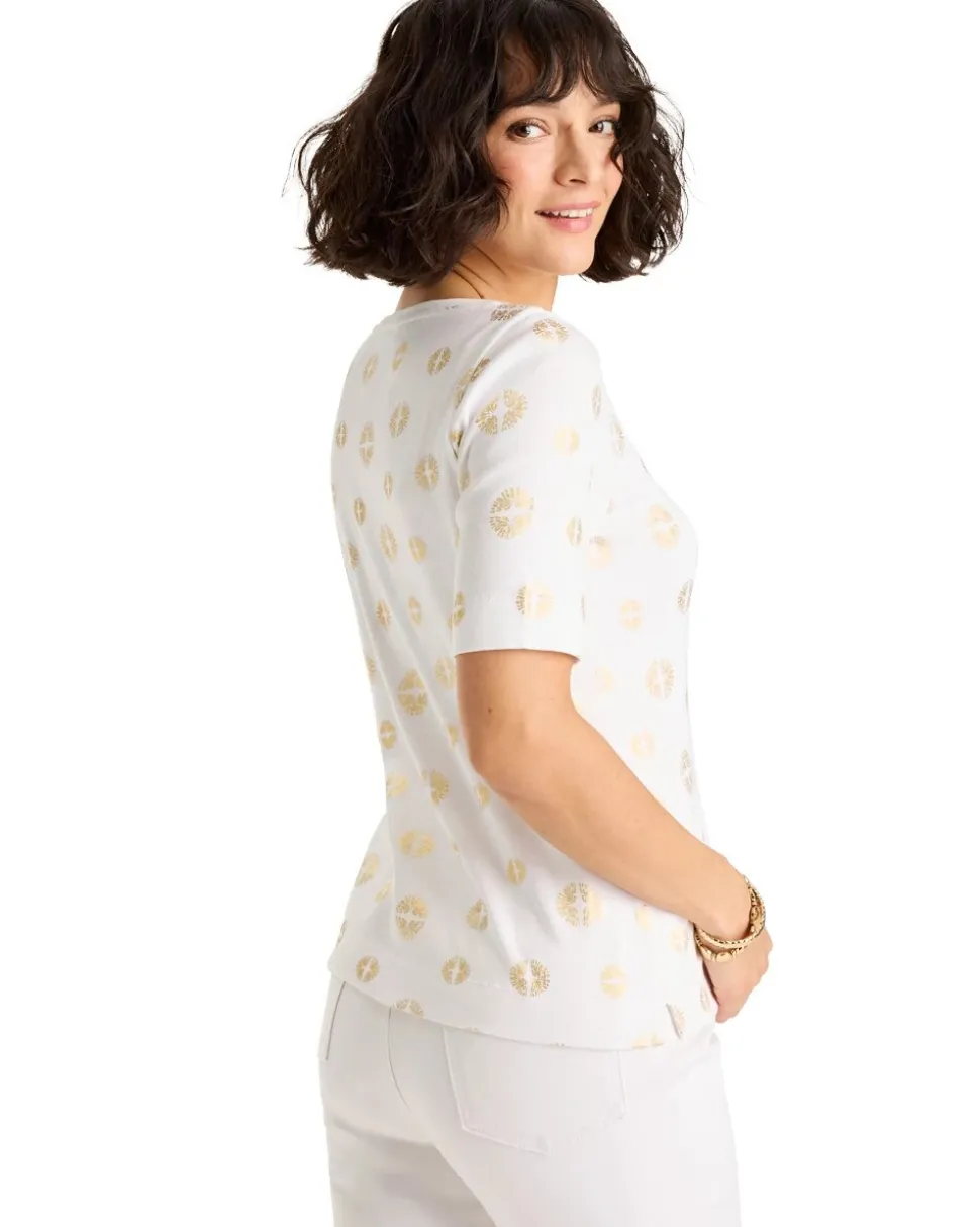 Stamped Pima Elbow Sleeve Tee