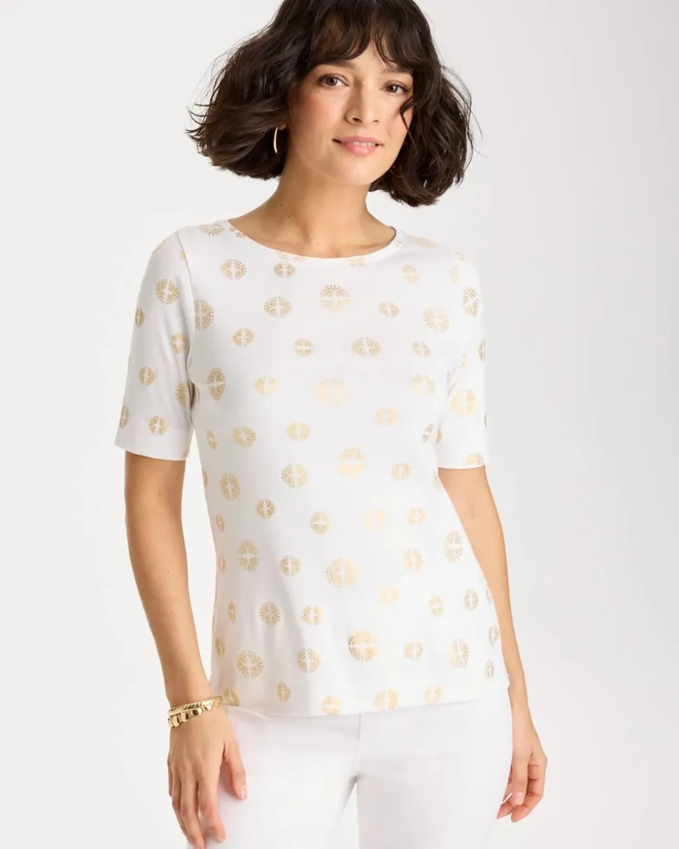 Stamped Pima Elbow Sleeve Tee