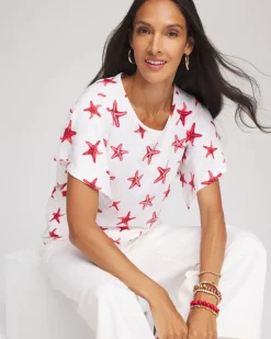 Starfish Handkerchief-Sleeve Slub Tee