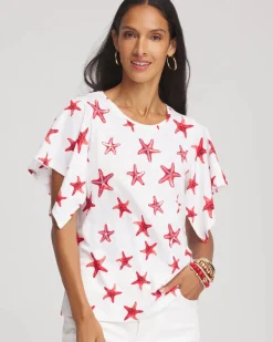 Starfish Handkerchief-Sleeve Slub Tee