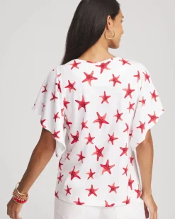 Starfish Handkerchief-Sleeve Slub Tee