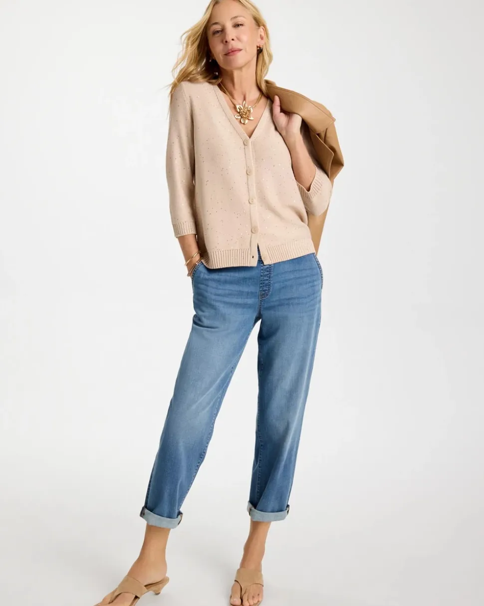 Stitchy Sequin V-Neck Cardigan