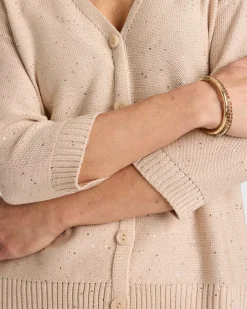Stitchy Sequin V-Neck Cardigan