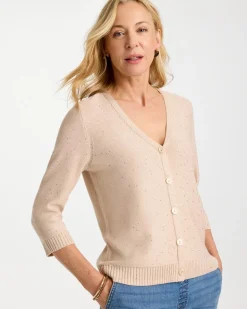 Stitchy Sequin V-Neck Cardigan