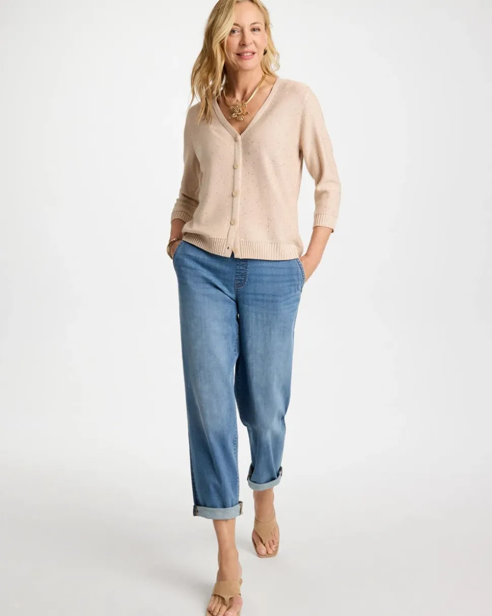 Stitchy Sequin V-Neck Cardigan