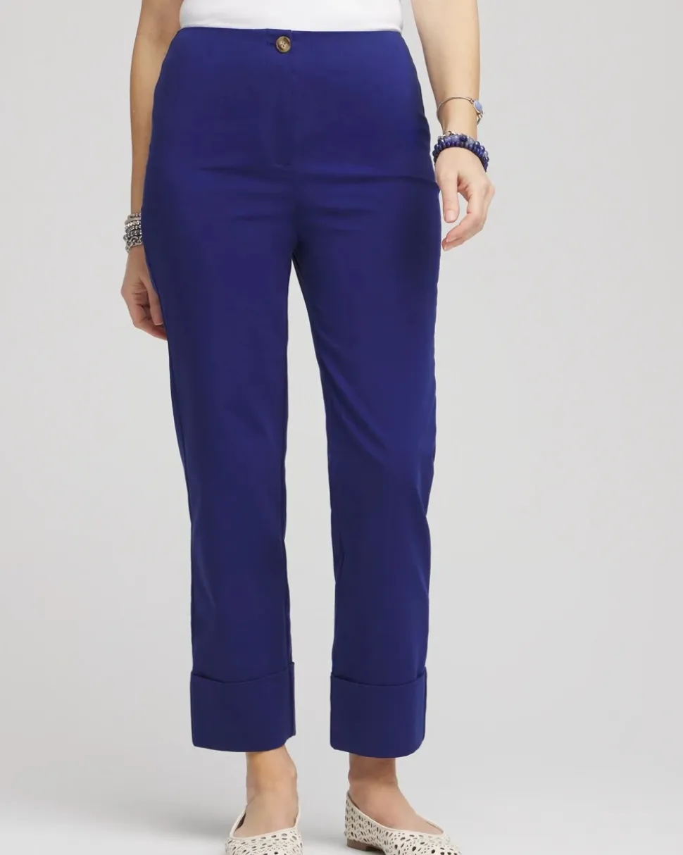 Stretch Sateen Cropped Pants