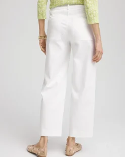 Stretch Sateen Straight Cropped Pants