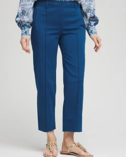 Stretch Sateen Straight Cropped Pants