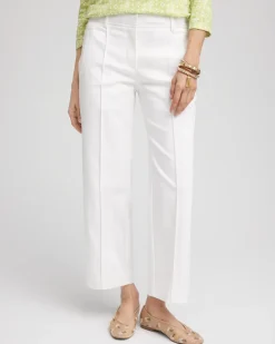 Stretch Sateen Straight Cropped Pants