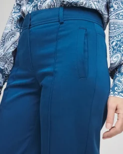 Stretch Sateen Straight Cropped Pants