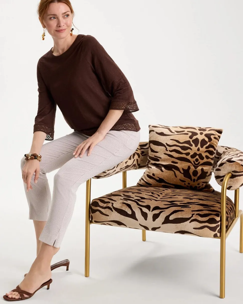 Striped Brigitte™ Slim Pull-On Crop Pant