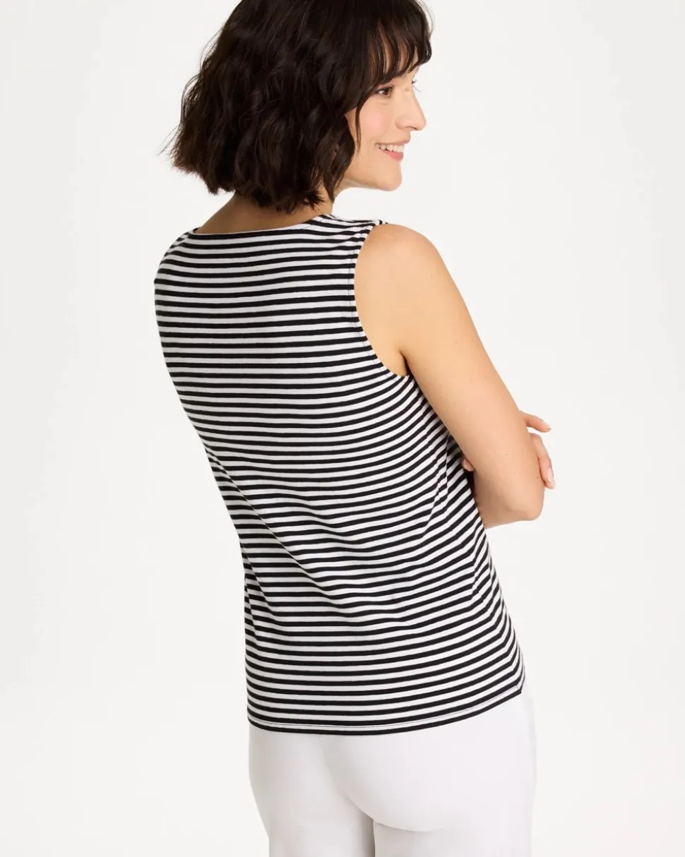 Striped Contour Cotton™ Square Neck Tank
