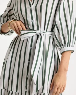Striped Cotton-Gauze Shirtdress