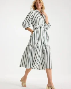 Striped Cotton-Gauze Shirtdress