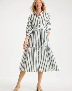 Striped Cotton-Gauze Shirtdress