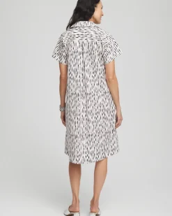 Striped High-Low Popover Dress