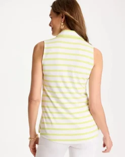 Striped Lime Collared Tunic Tank
