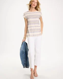 Striped Linen Dolman Tee
