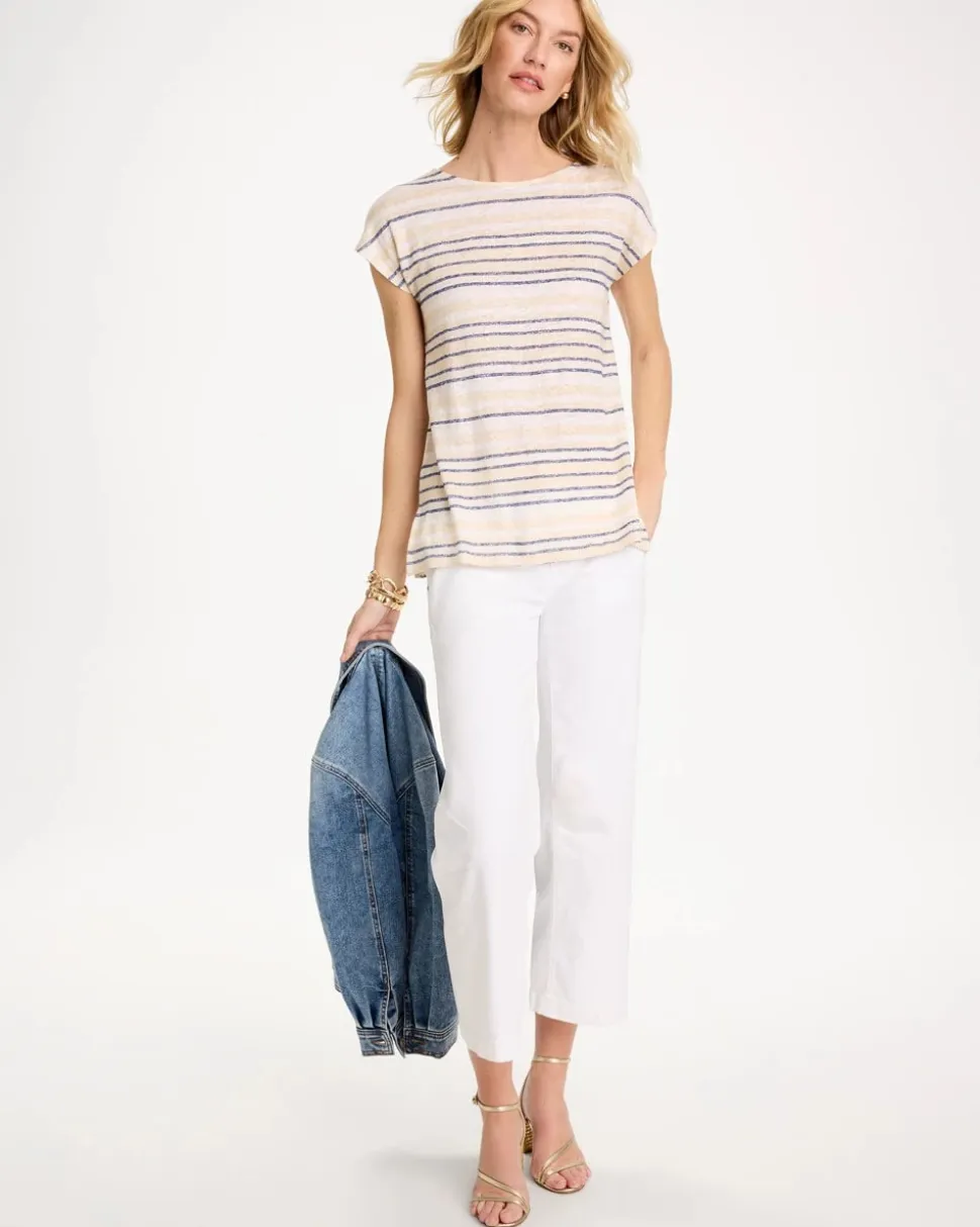 Striped Linen Dolman Tee
