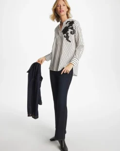 Striped Poplin Applique Tunic