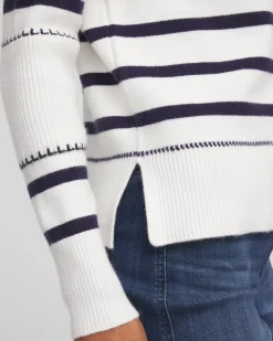 Striped Relaxed Mockneck Pullover