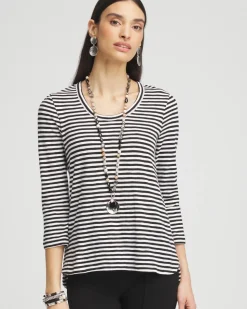 Striped Slub 3/4-Sleeve Tee