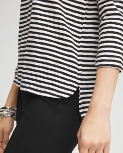 Striped Slub 3/4-Sleeve Tee