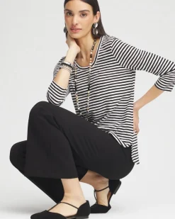 Striped Slub 3/4-Sleeve Tee