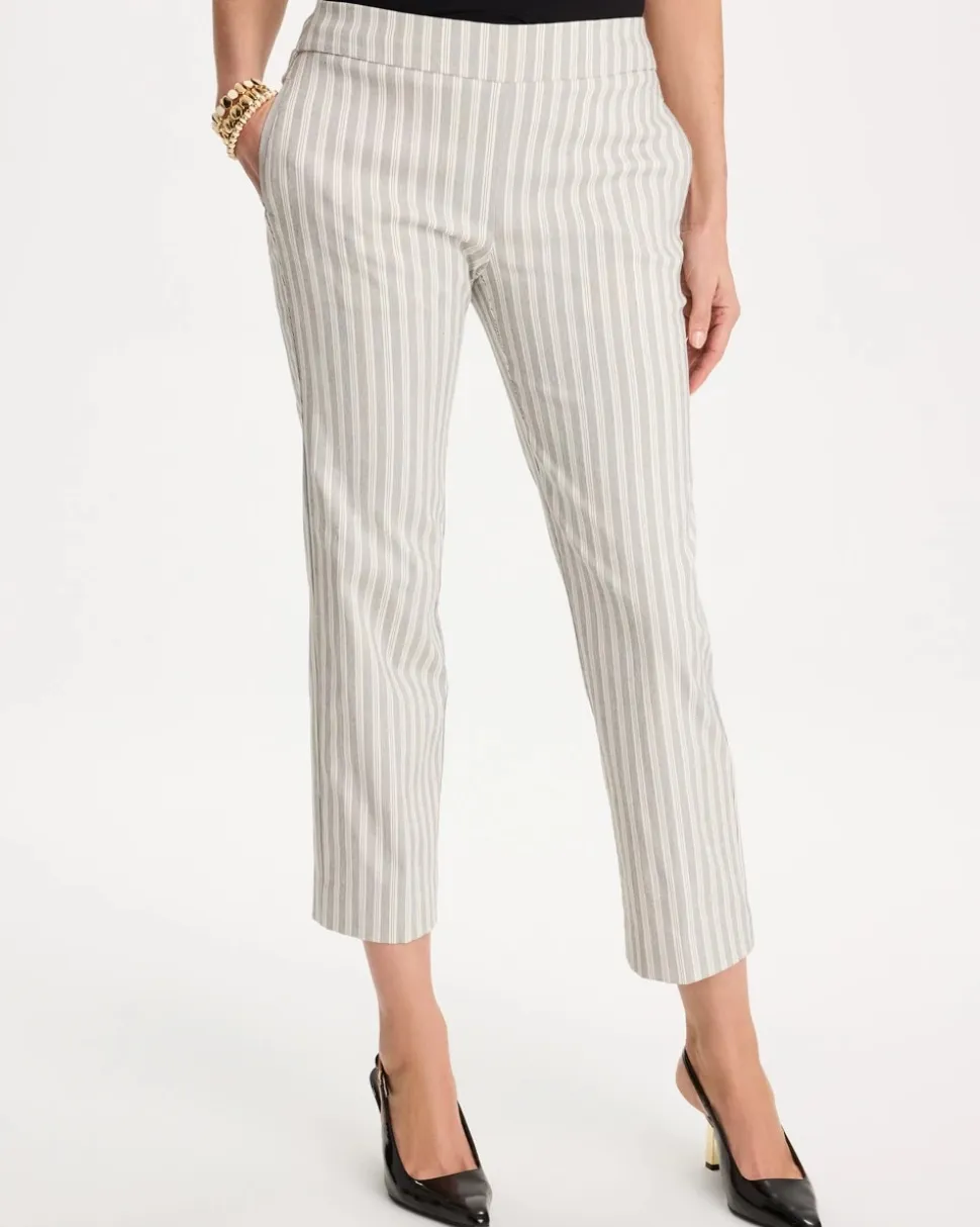 Striped Straight Crop Pant