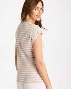 Striped Tie-Front Tee