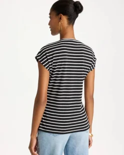 Striped Tie-Front Tee