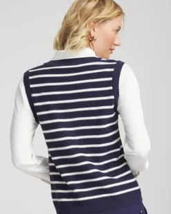 Striped V-Neck 2 in 1 Sweater Vest