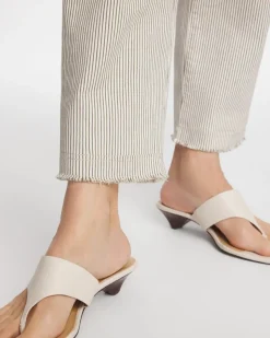 Stripe Girlfriend Straight Ankle Jeans